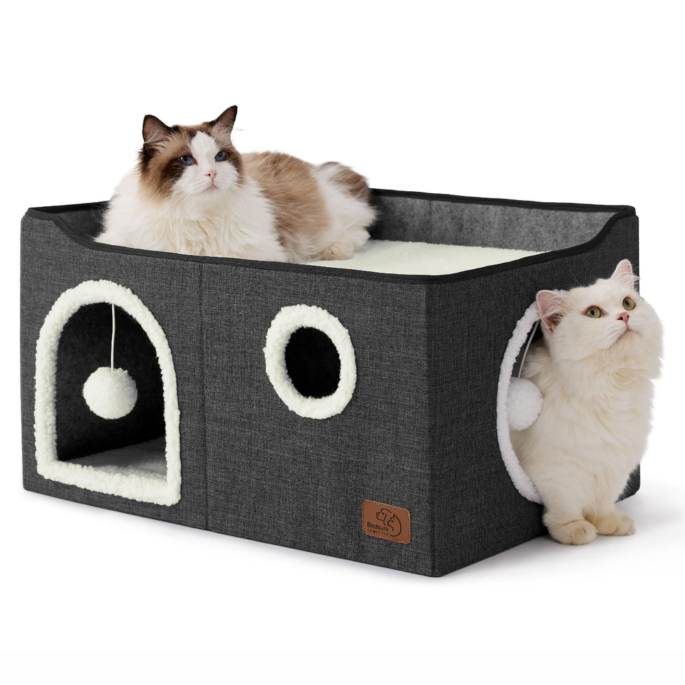 Bedsure cama-cubo para gatos, interior amplio para siestas cómodas