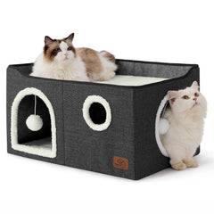 Bedsure cama-cubo para gatos, interior amplio para siestas cómodas