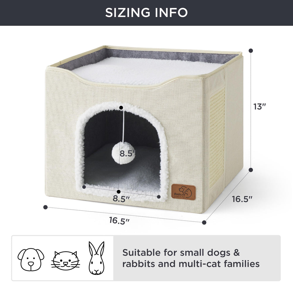 Bedsure cama-cueva 41x41x33 cm: espacio cómodo para gatos.