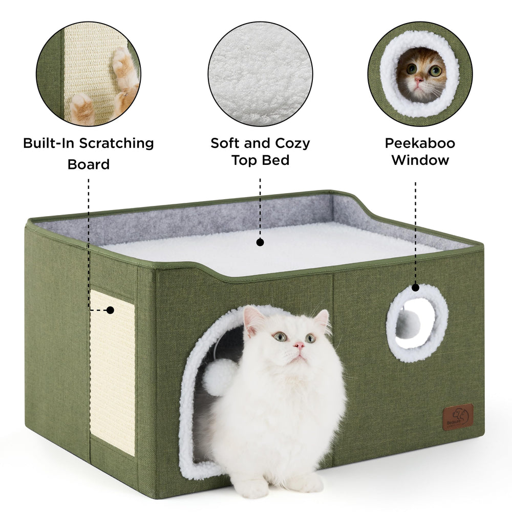 Bedsure cama cueva gatos bola-colgante para entretenimiento suave