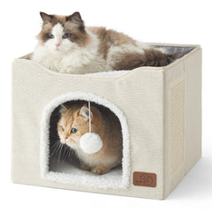 Bedsure cama-cueva para gatos interior general, descanso privado y cómodo.