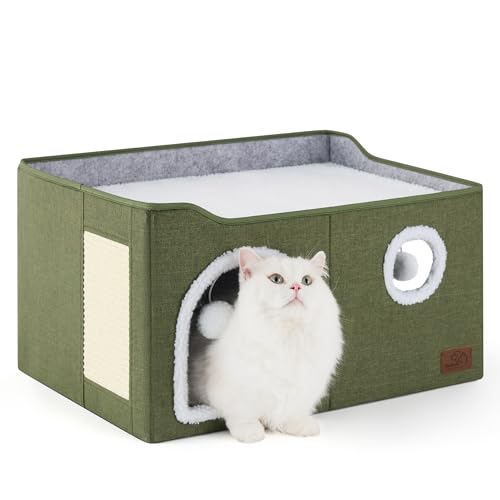 Bedsure cama cueva gatos plataforma-superior para observación y juego