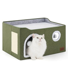Bedsure cama cueva gatos plataforma-superior para observación y juego