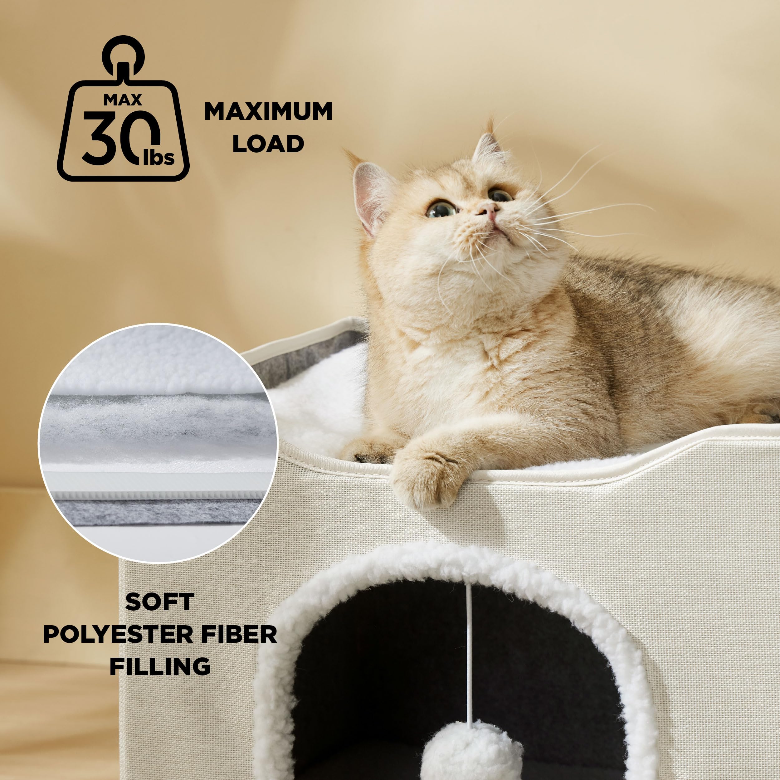Bedsure cama-cueva gatos rascador sisal: estimula uñas y juego.