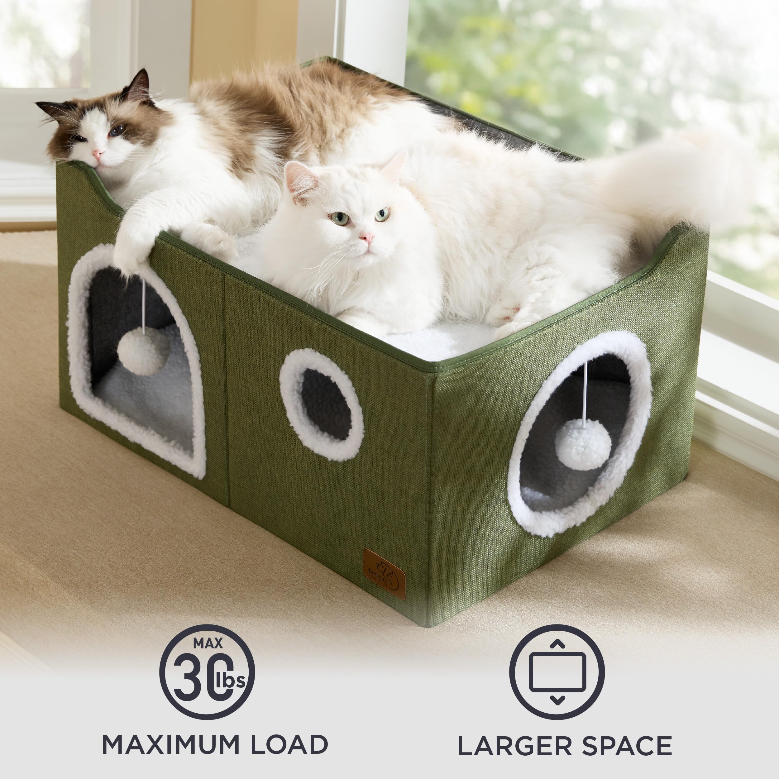 Bedsure cama cueva gatos tunel-entradas para exploración