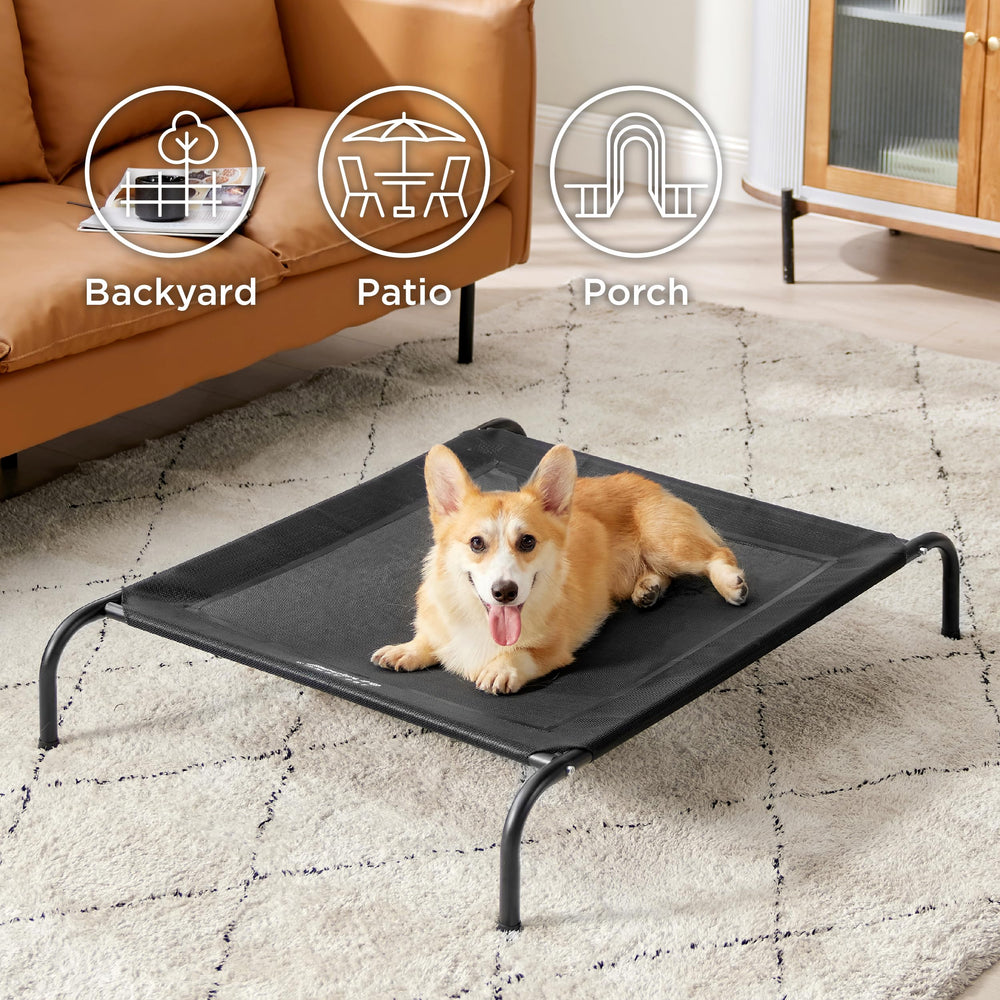 Bedsure cama elevada con pies antideslizantes para uso seguro en casa y al aire libre.