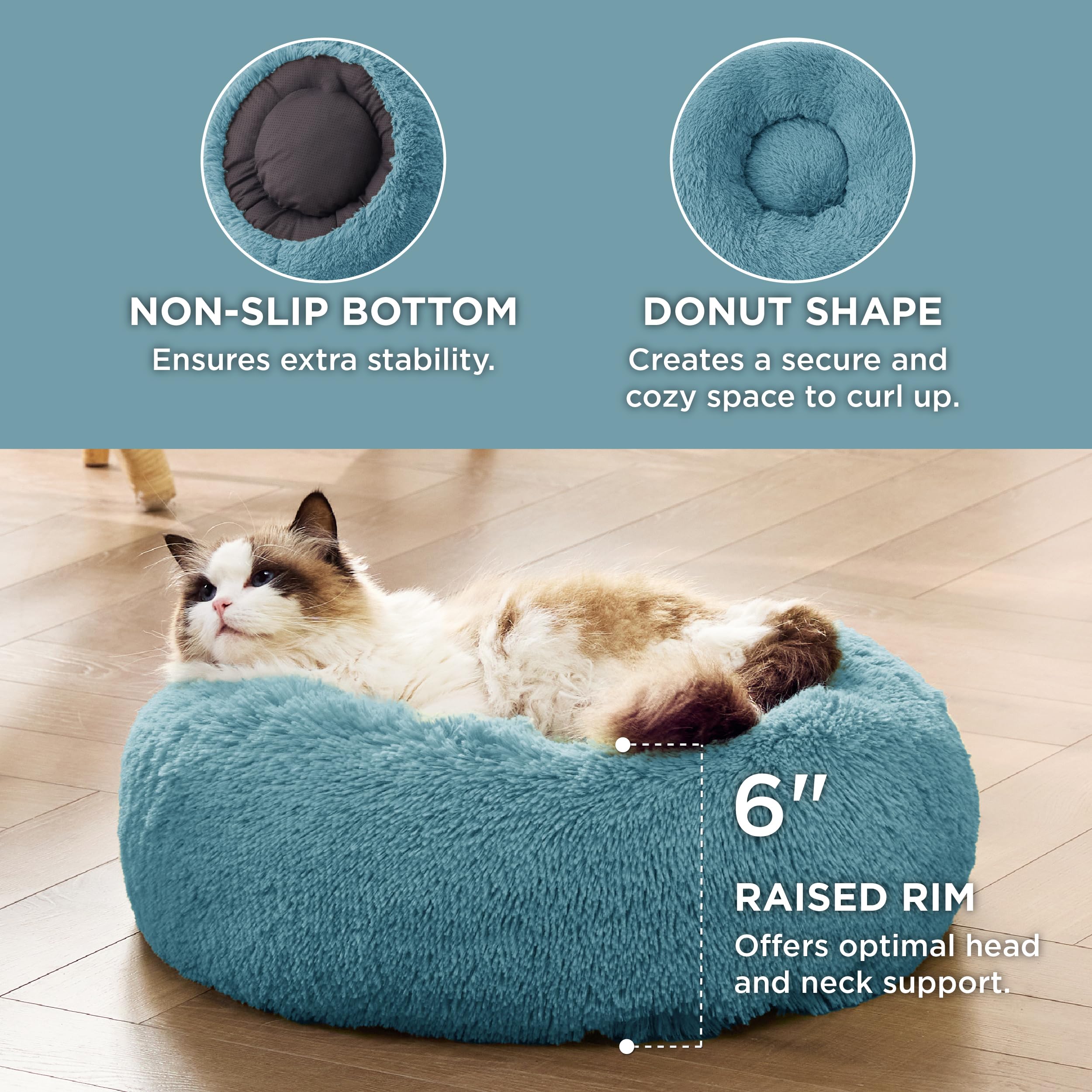 Bedsure cama gato antideslizante, base estable que no se mueve
