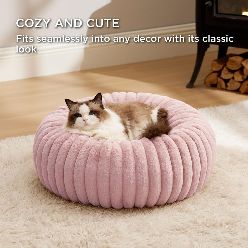 Bedsure cama donut crea un rincón cálido para siestas.