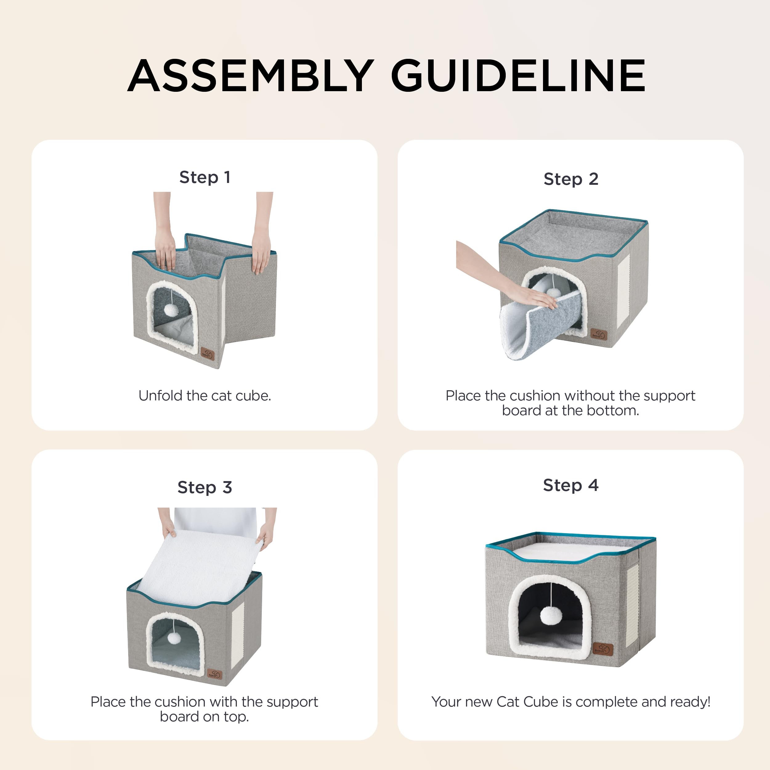 Bedsure cama gato dos niveles desmontable, diseño práctico para espacios pequeños.