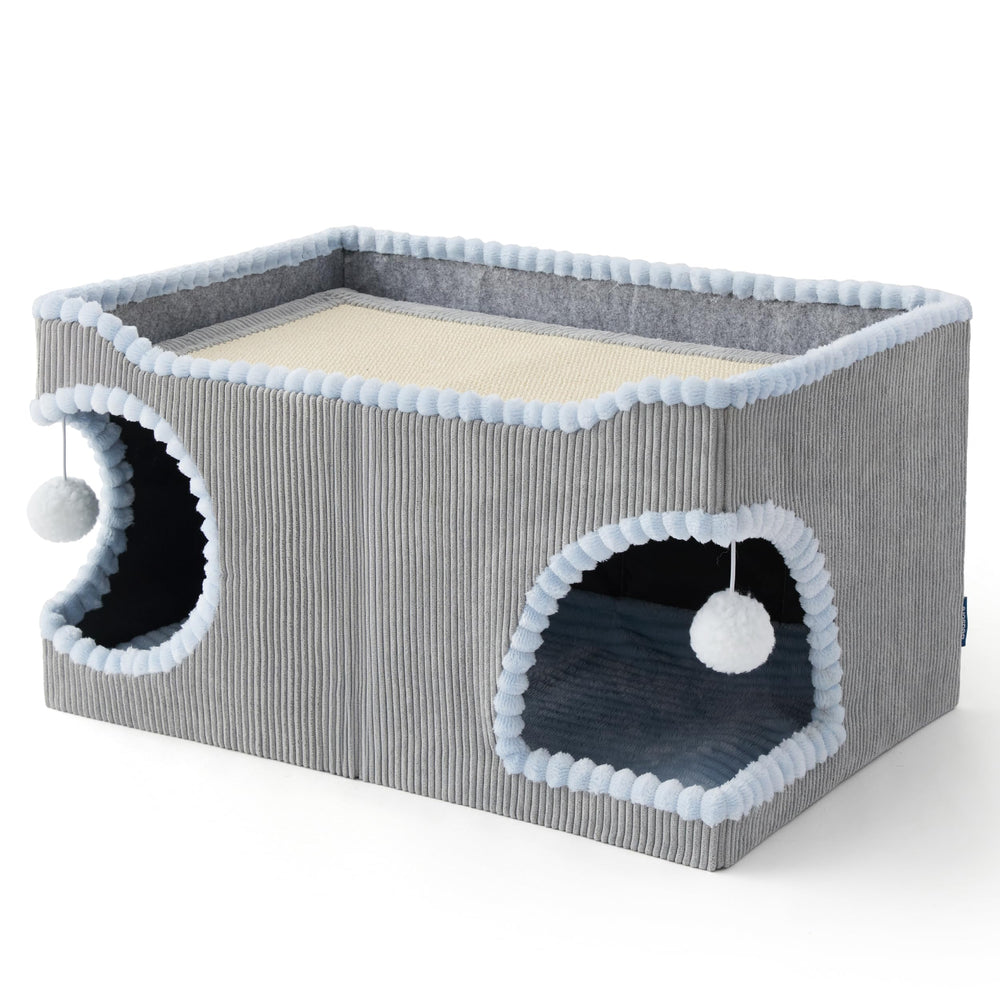 Bedsure cama-gato gris elegante limpieza facil.