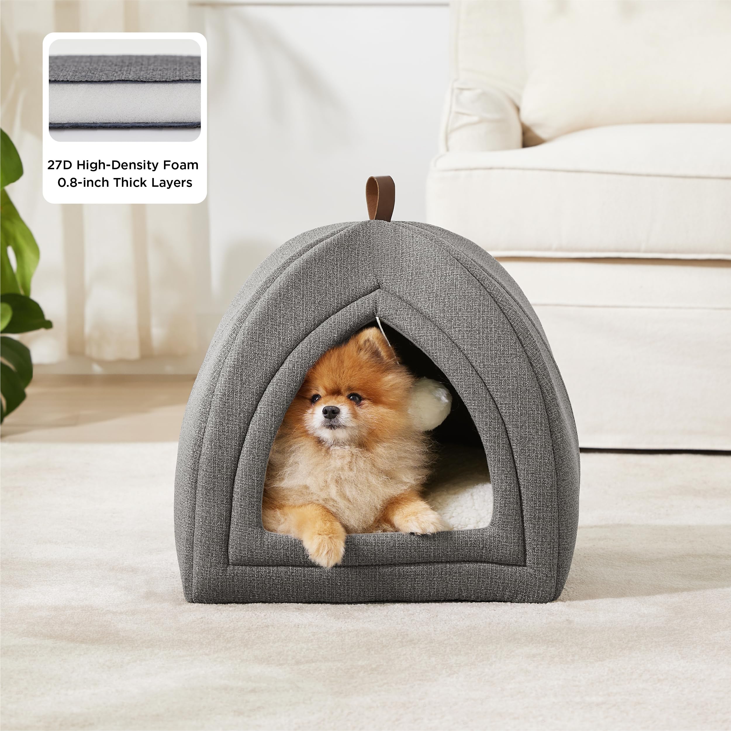 Bedsure cama-gato-plegable-almohada: versátil para dormir y jugar.