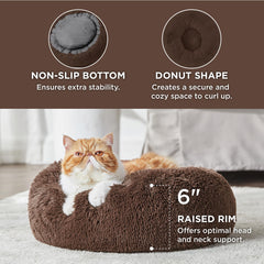 Bedsure base antideslizante para cama de gatos, evita desplazamientos durante el descanso.