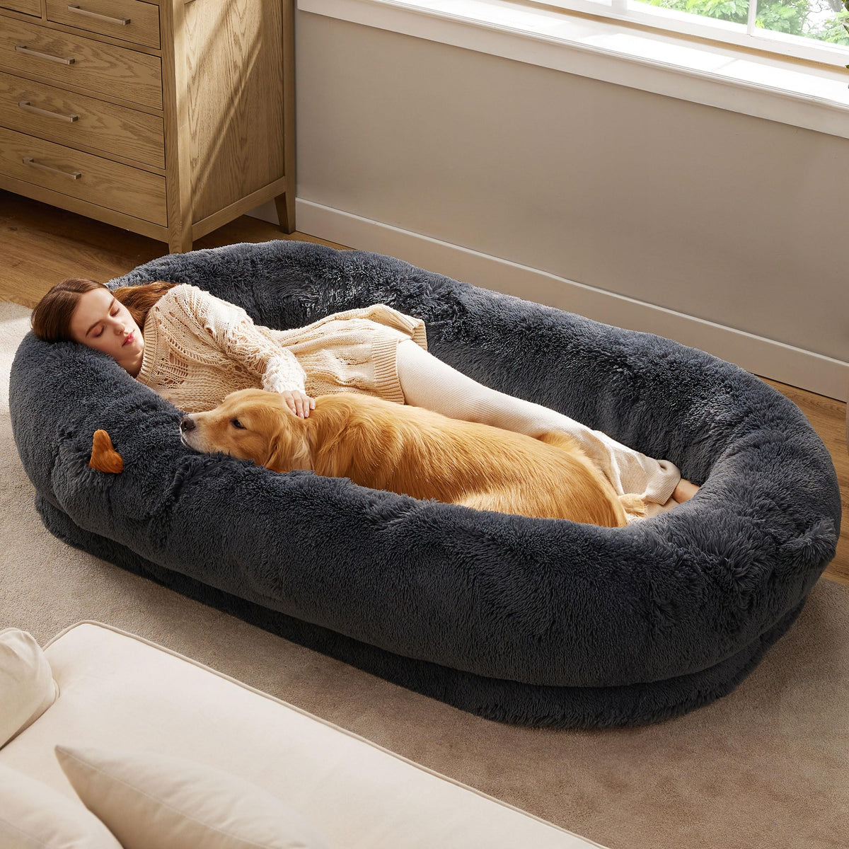 Bedsure cama humana para perros grande con acolchado, confort duradero para descanso