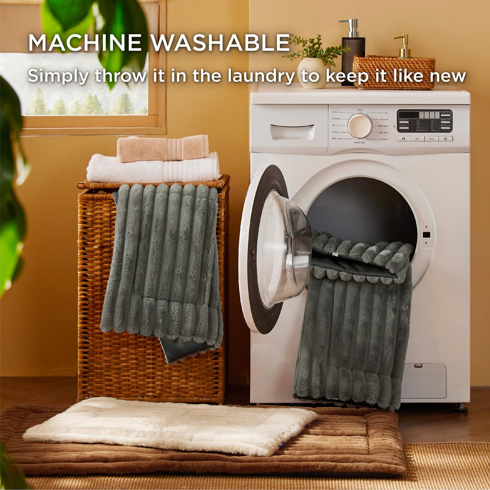 Bedsure cama lavable a máquina gris, fácil limpieza