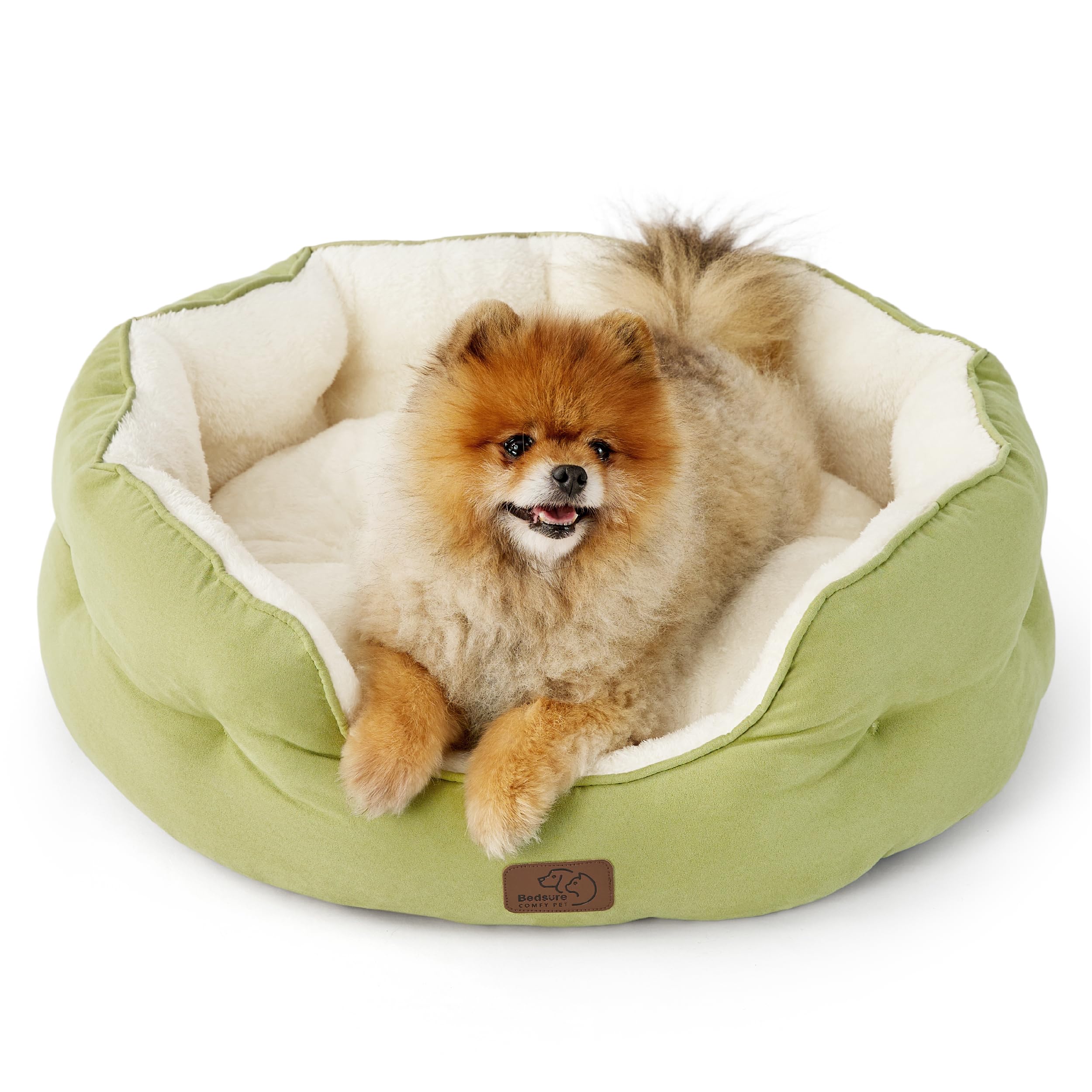 Bedsure cama para mascotas pequeñas, vista frontal, ideal para dormir en interiores