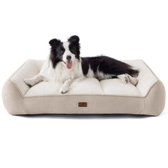 Bedsure cama ortopédica para perros grandes con cobertura impermeable, fácil de limpiar.