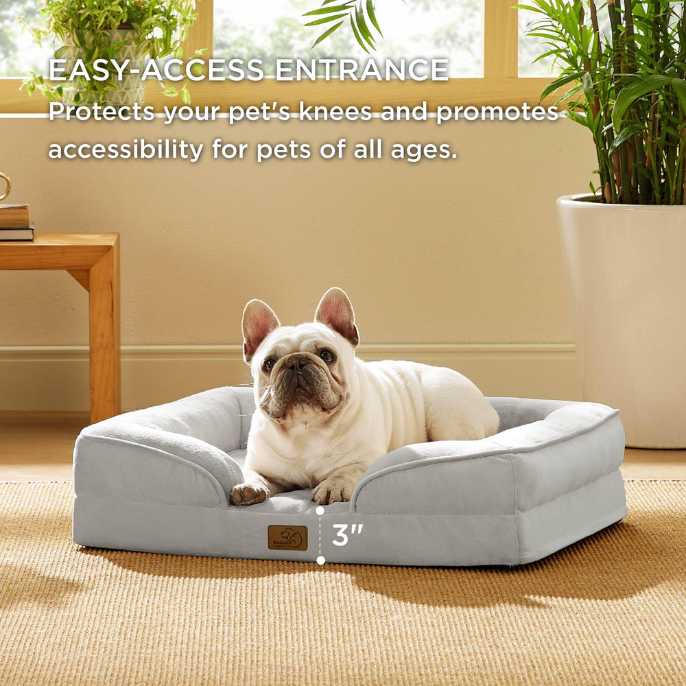 Bedsure cama ortopédica para perro mediano, base antideslizante, mayor estabilidad.