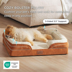 Bedsure cama ortopédica para perro pequeño revestimiento franela suave, descanso agradable.