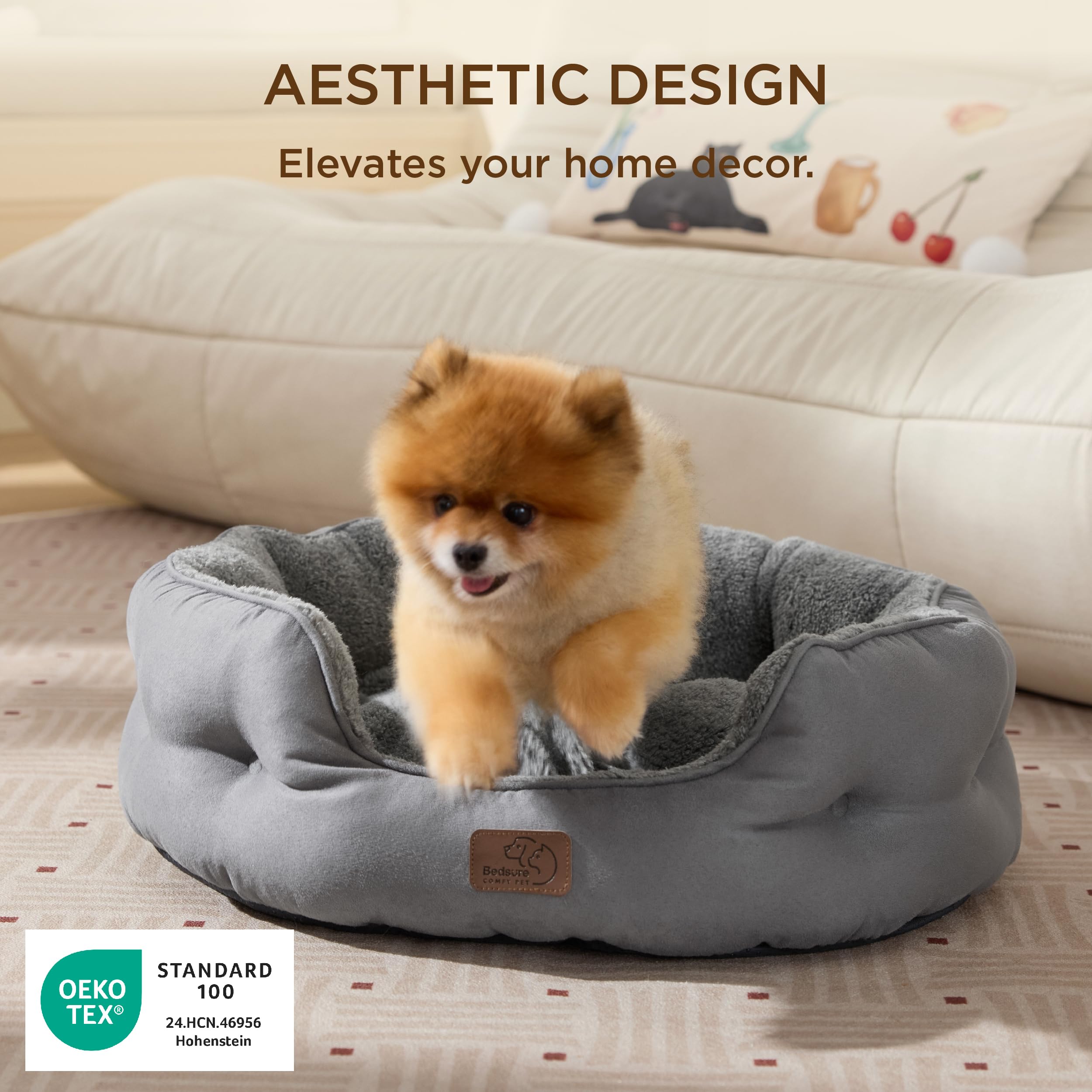 Bedsure cama para perro almohada desmontable, lavado fácil y práctico.