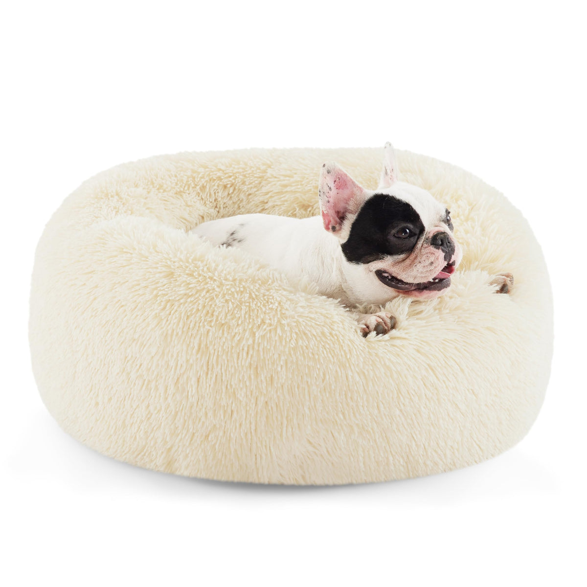 Bedsure cama para perro calma redonda lavable, descanso envolvente para mascotas pequeñas y medianas.