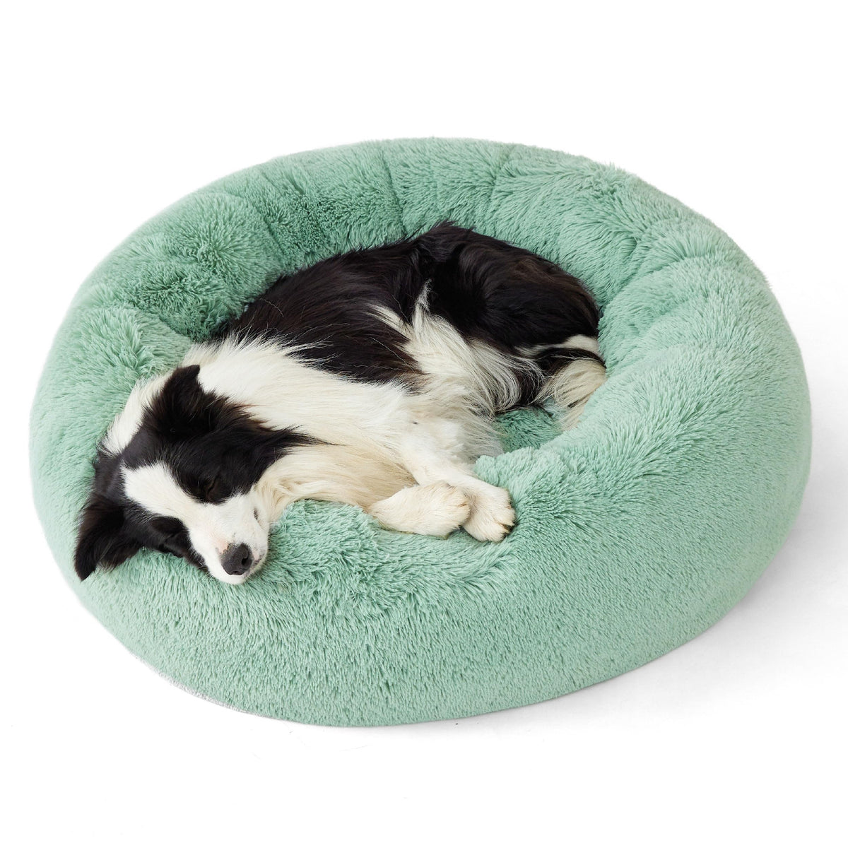 Bedsure cama para perros con forma de dona de 36 pulgadas, descanso cómodo y seguro para noches tranquilas.