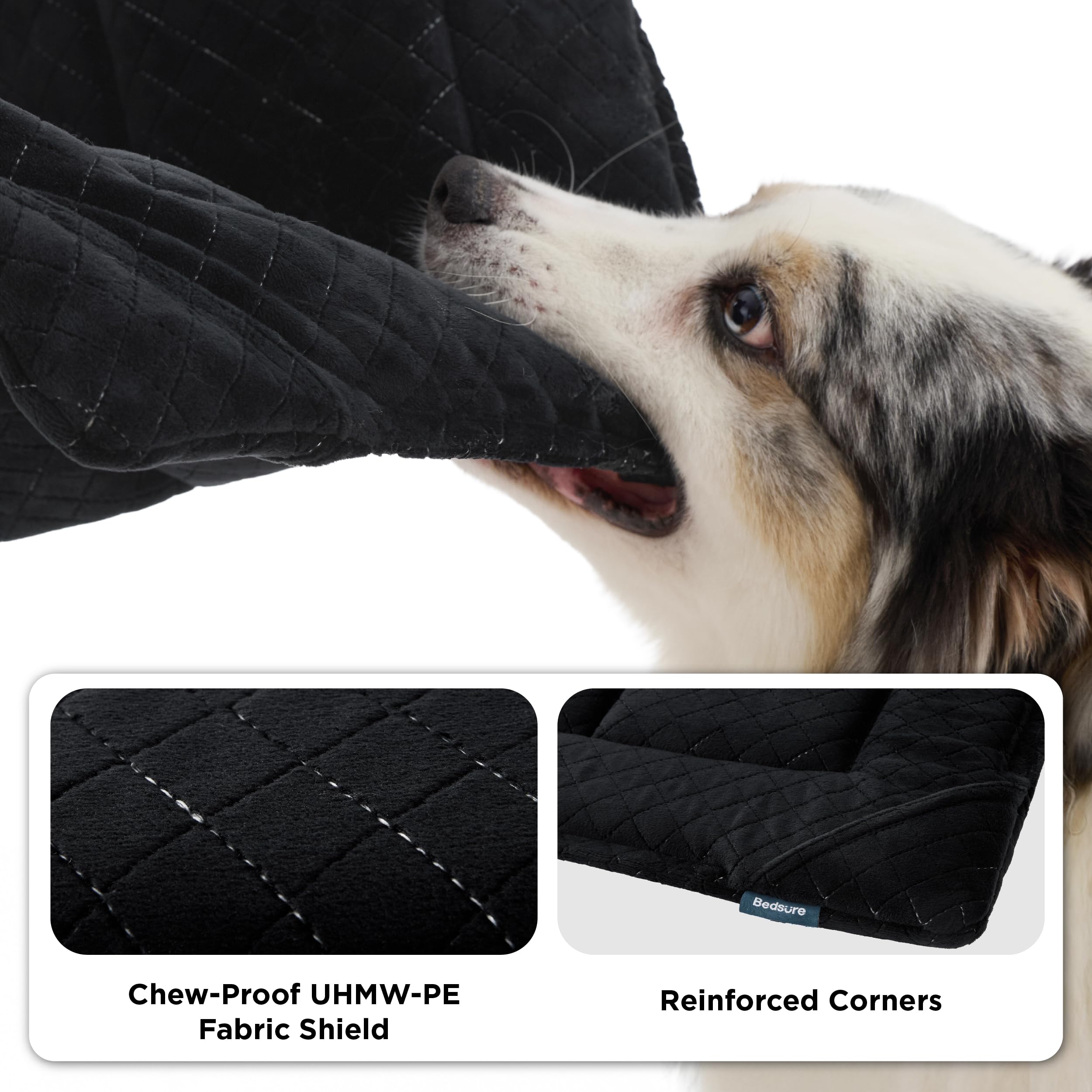 Bedsure capa interna UHMW-PE resistente, protege la base durante mordidas.