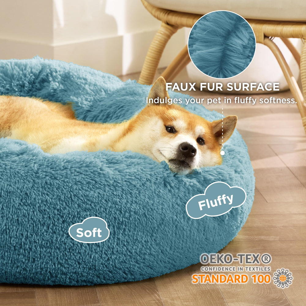 Bedsure cama-perro donut base antideslizante mantiene la cama estable.