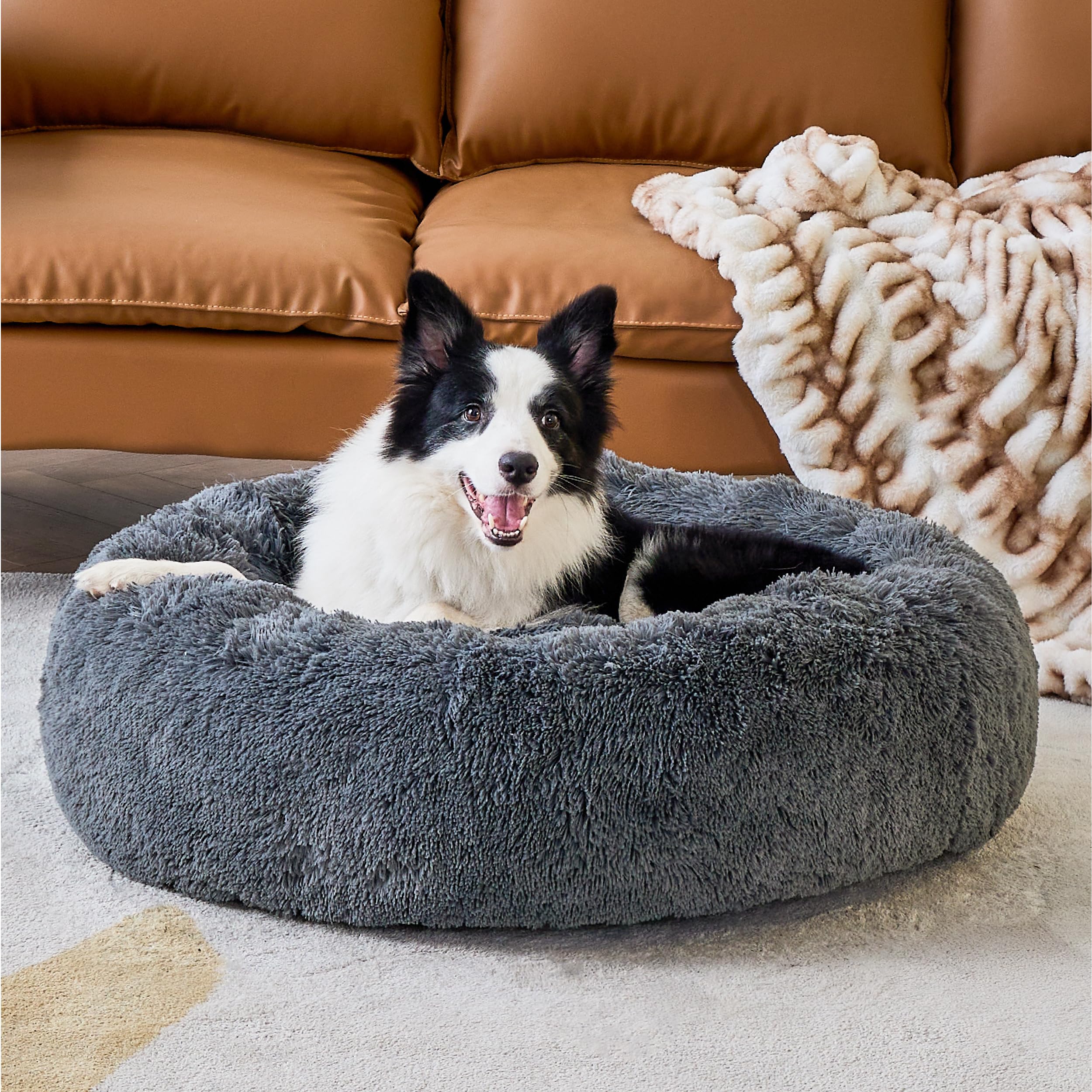 Bedsure cama donut grande con borde elevado que apoya la cabeza