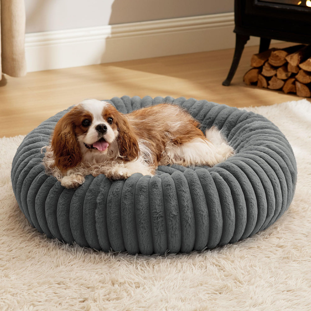 Bedsure Cama Donut Mediana con pelo sintético para descanso suave