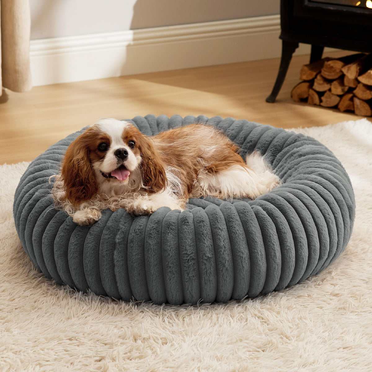 Bedsure Cama Donut Mediana con pelo sintético para descanso suave
