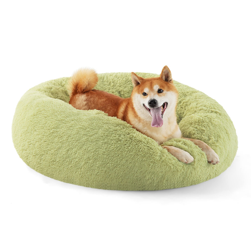 Bedsure cama para perro rosquilla verde de 30 pulgadas para descanso cómodo