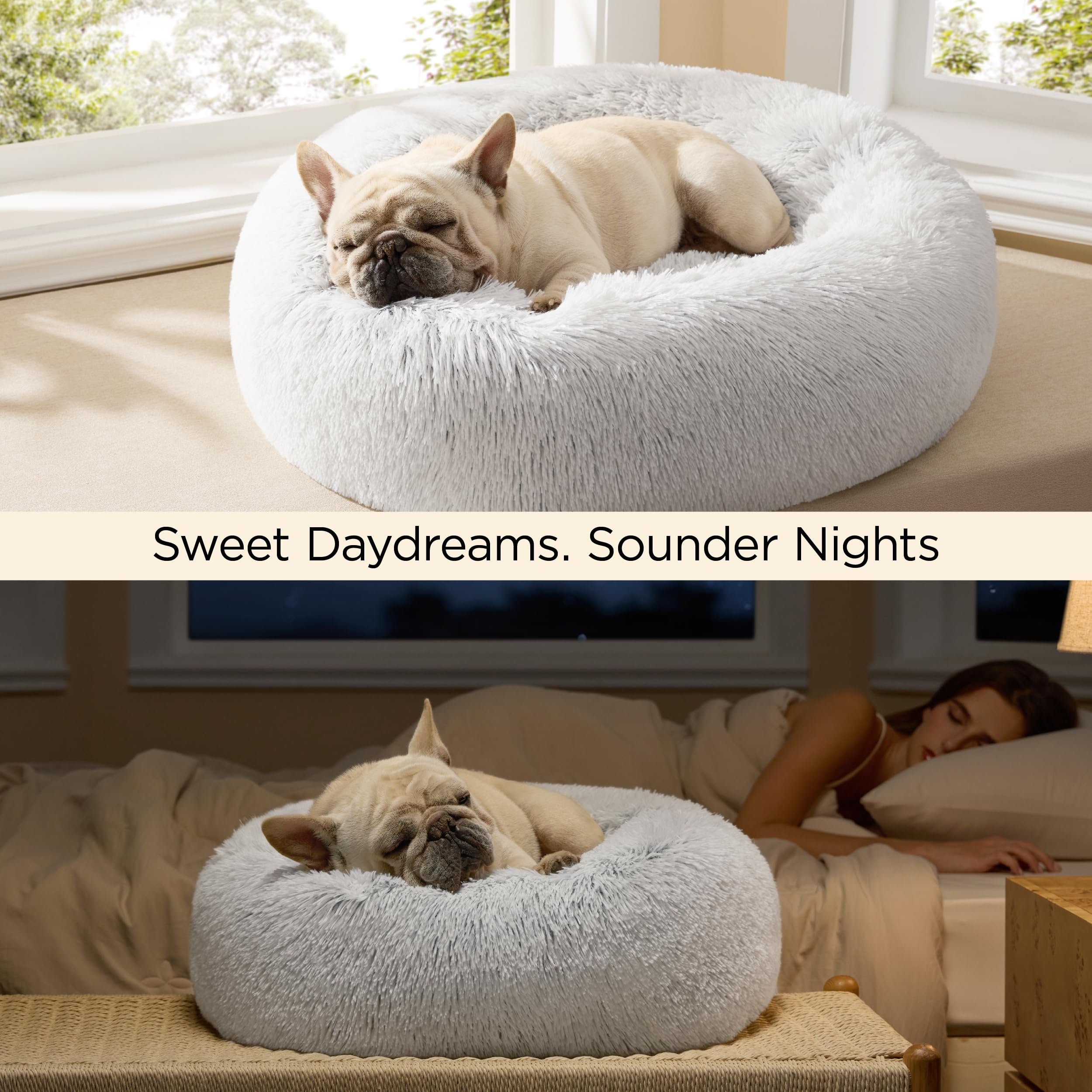 Funda removible lavable Bedsure, limpieza fácil de la cama donut.