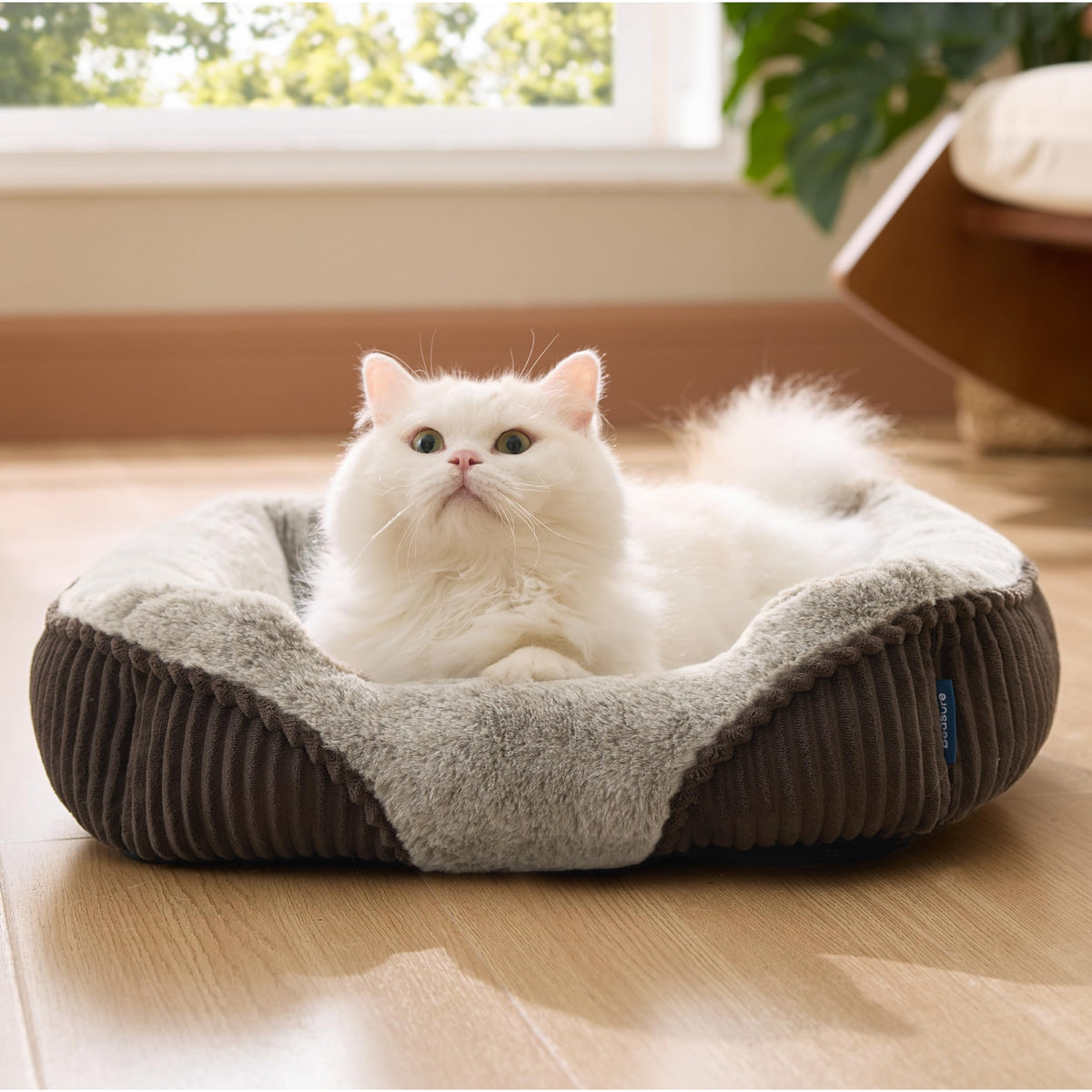 Bedsure cama para perros y gatos pequeña con felpa suave para descanso cómodo