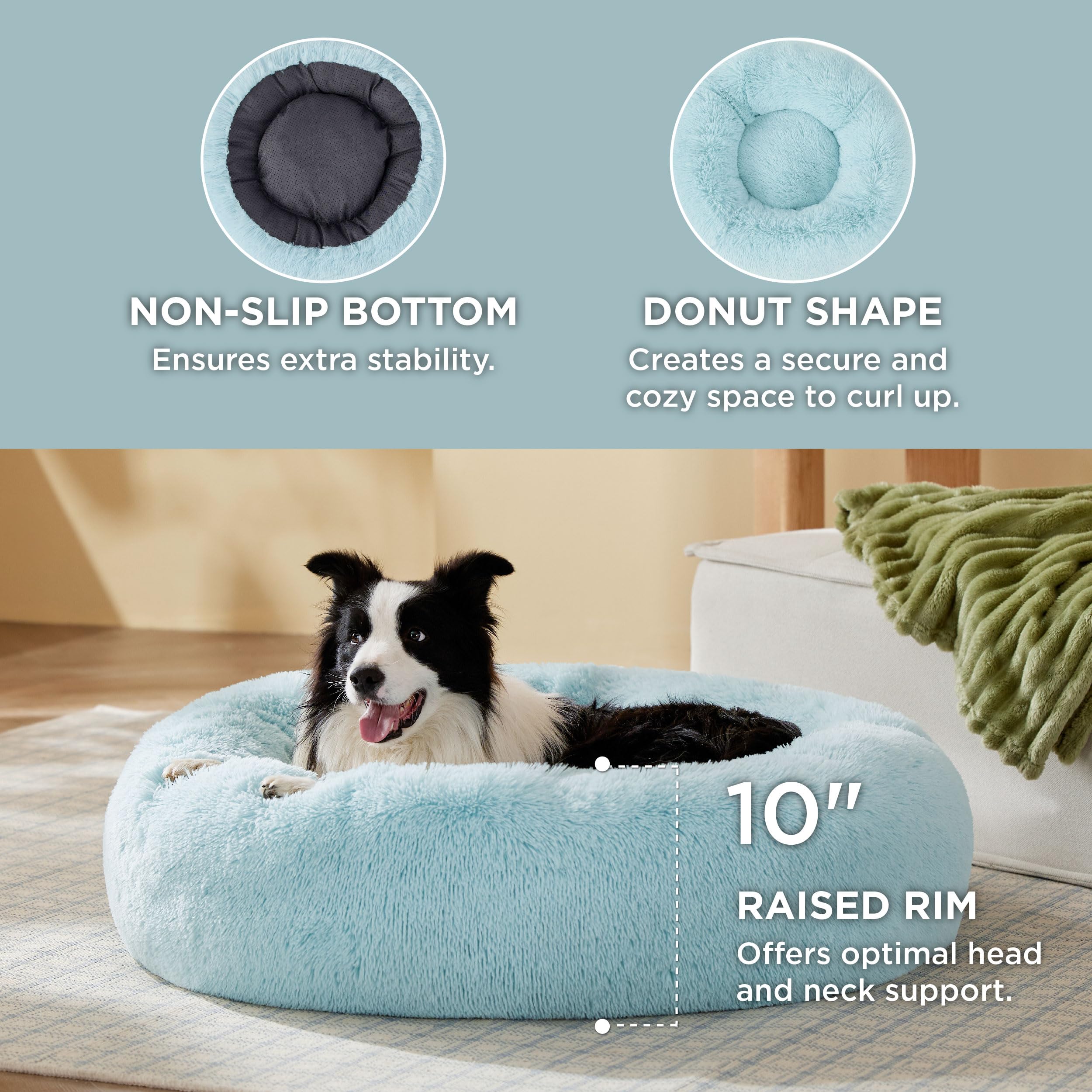 Bedsure cama para perro grande, base antideslizante para mantenerla en su sitio.