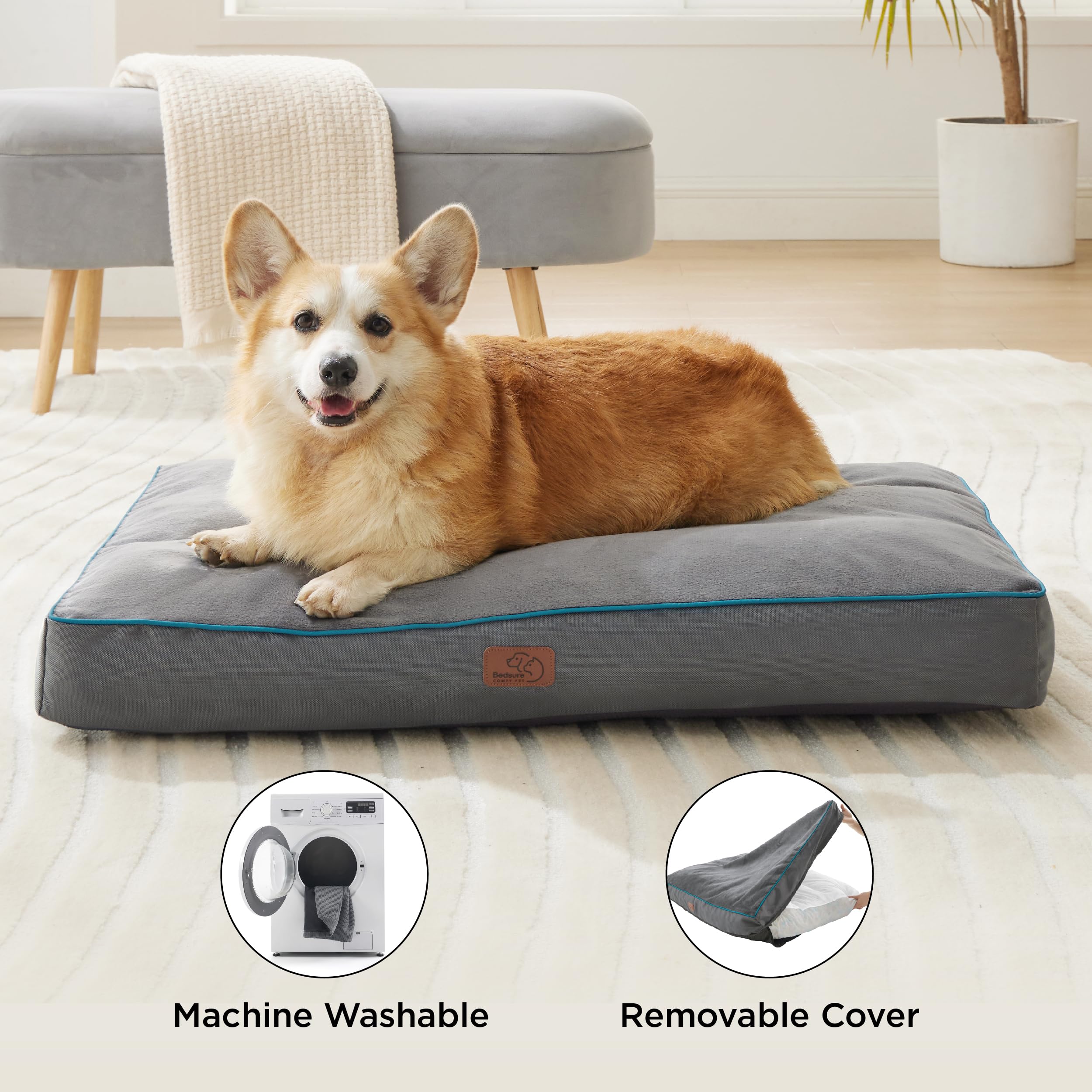 Bedsure cama para perro grande con espesor de 3 pulgadas para soporte.