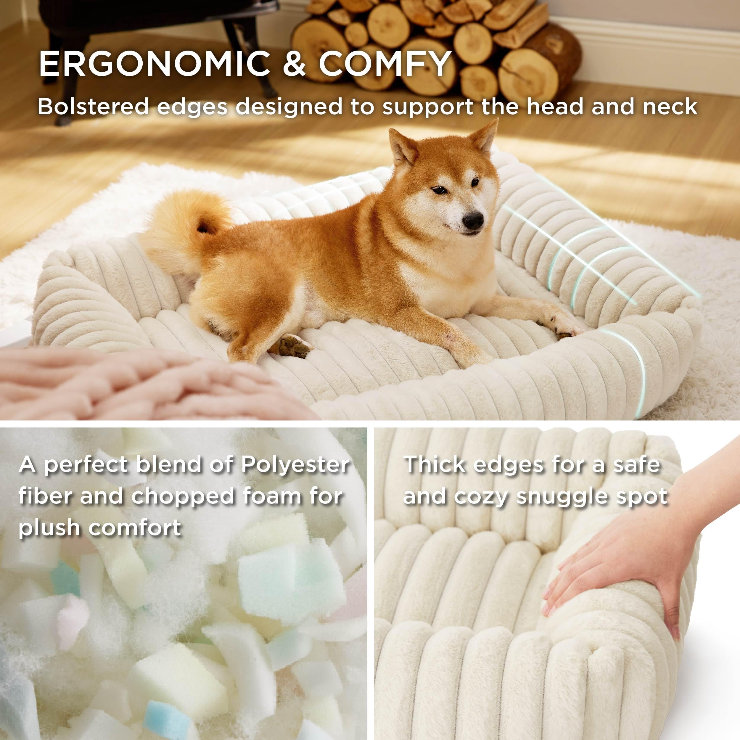 Bedsure cama para perros grande, paredes elevadas para apoyo de cabeza