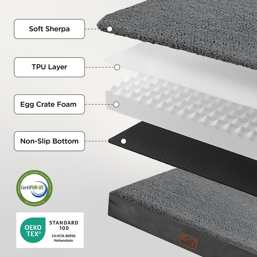 Bedsure cama perro para hogar y viaje, diseño versátil.