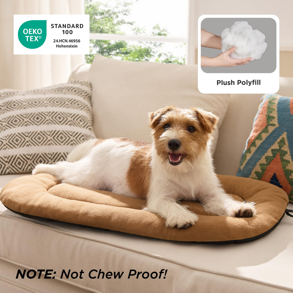 Bedsure cama perro para jaula terciopelo, cómodo para descanso nocturno.
