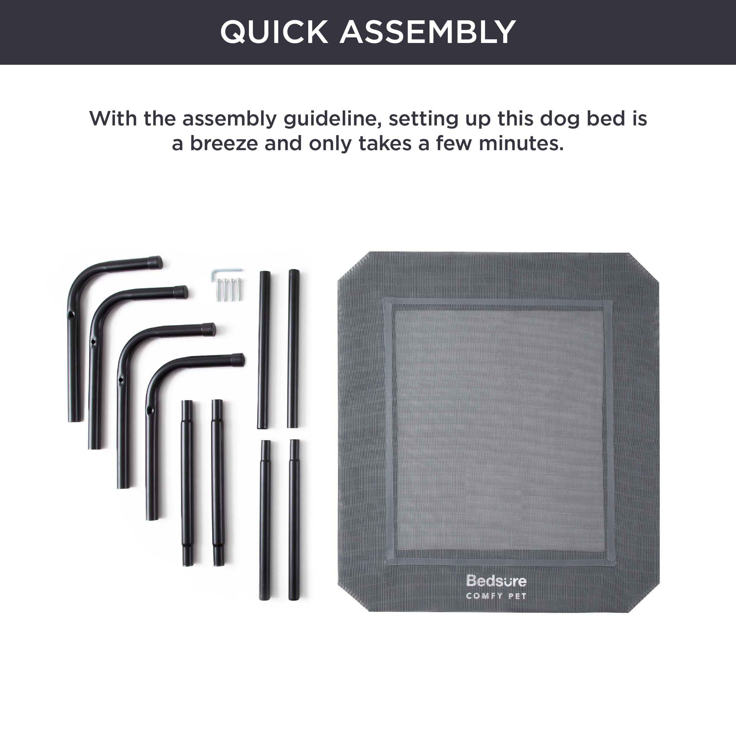 Bedsure Cama para Perro lavado fácil, limpieza rápida con paño o manguera