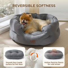 Bedsure cama para perro relleno poliéster suave, descanso cómodo y estable.