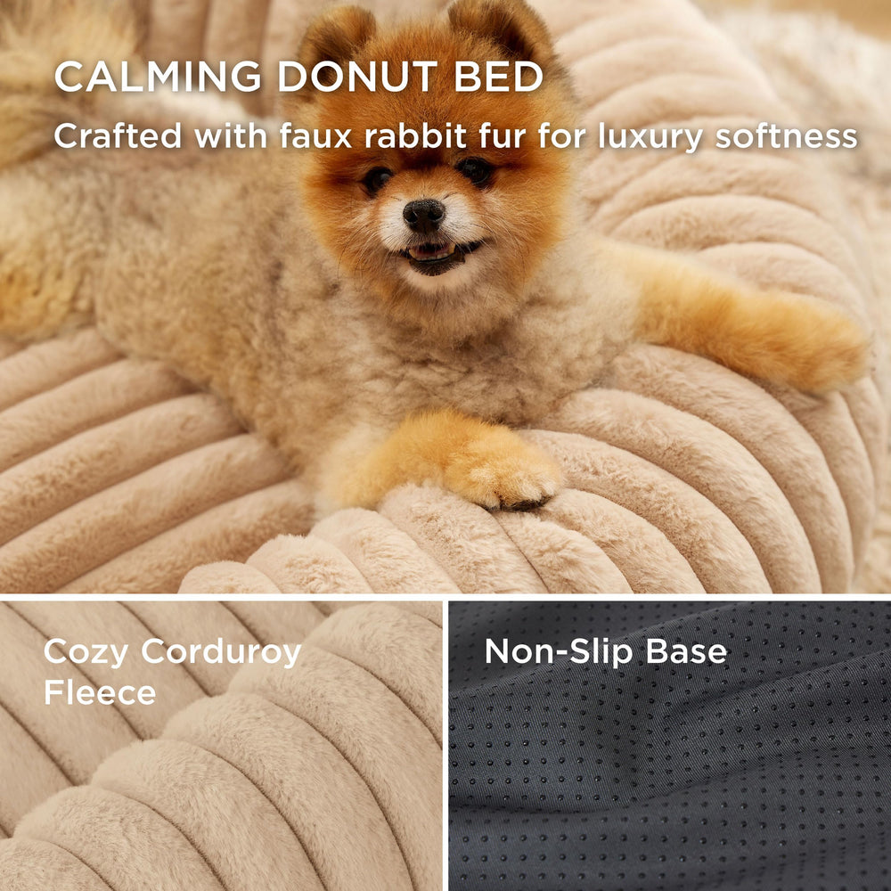 Bedsure base antideslizante mantiene estable la cama, ideal para perros activos.