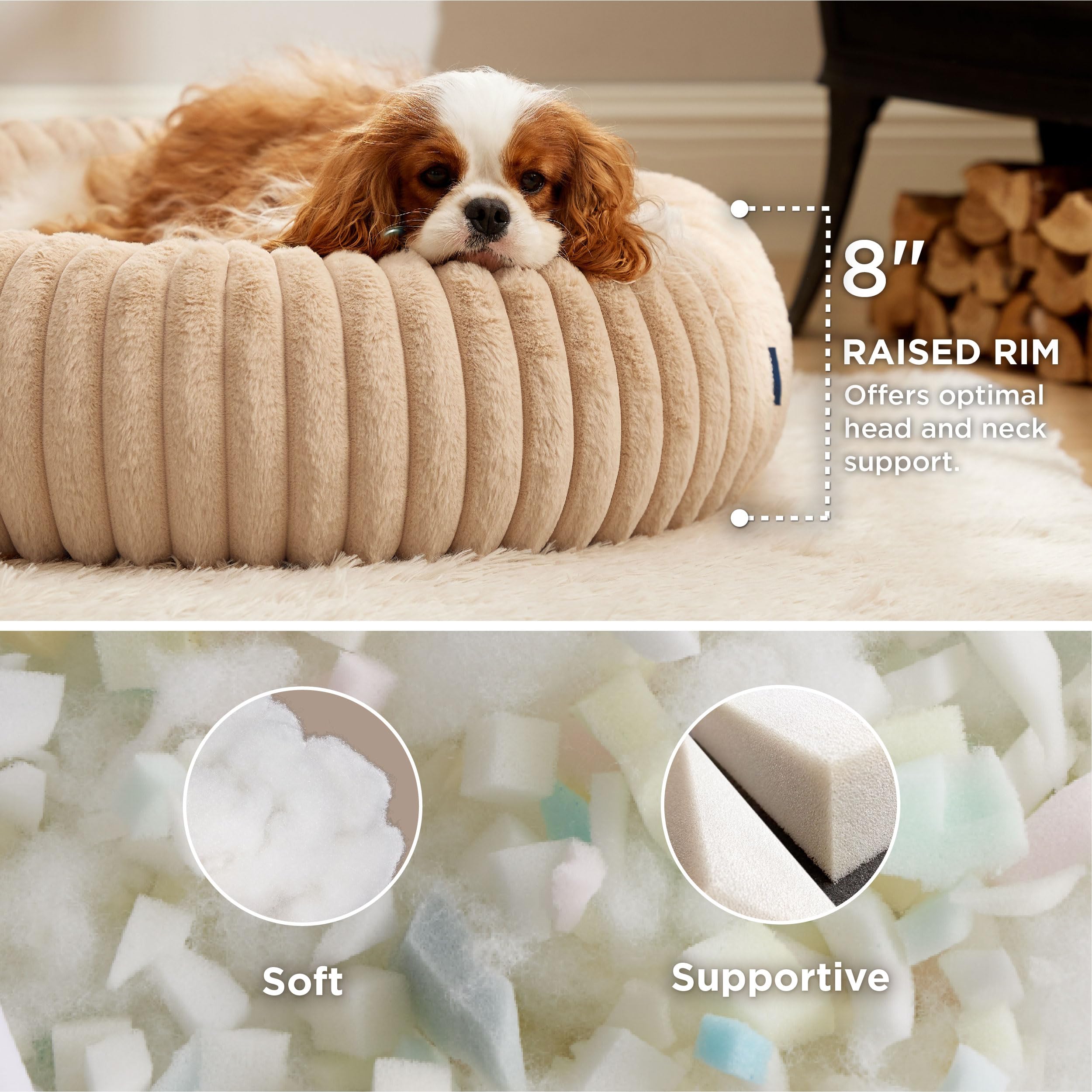 Bedsure cama para perro con funda removible, fácil de limpiar y mantener limpia.