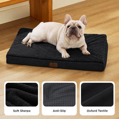 Bedsure cama para perro mediano, tejido sherpa suave, sensación acogedora.