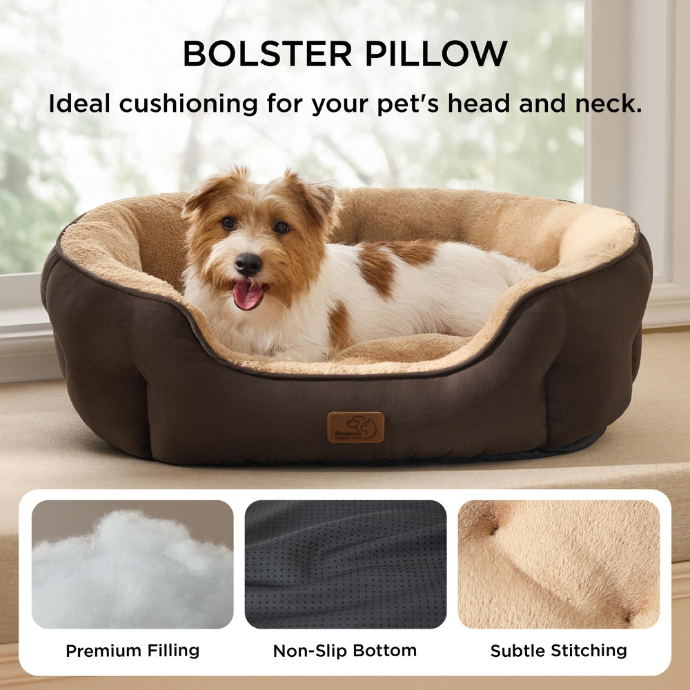 Bedsure cama para perro mediano con borde redondo ofrece confort y seguridad