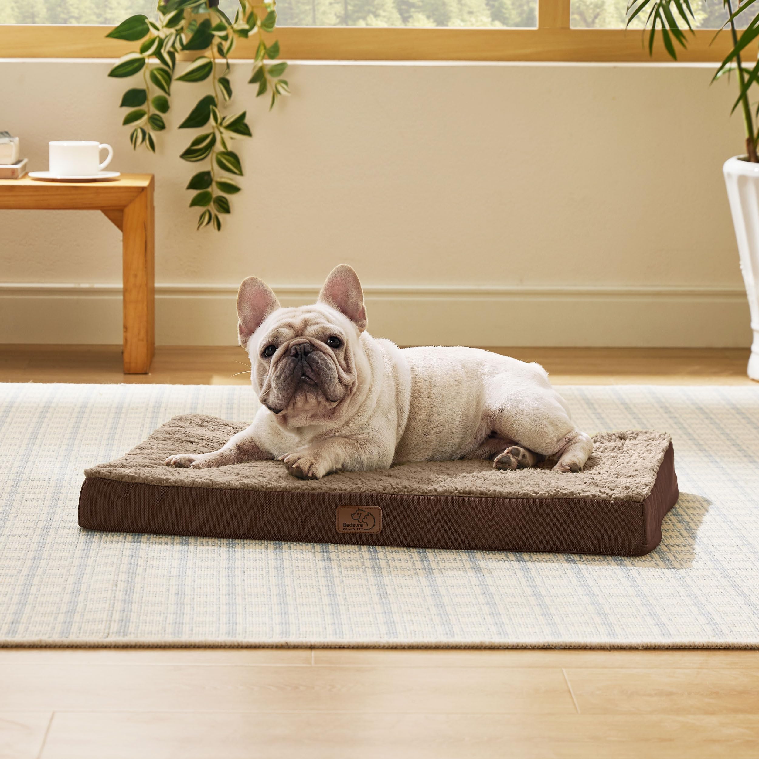 Bedsure cama para perro mediano con funda lavable, descanso limpio y cómodo.