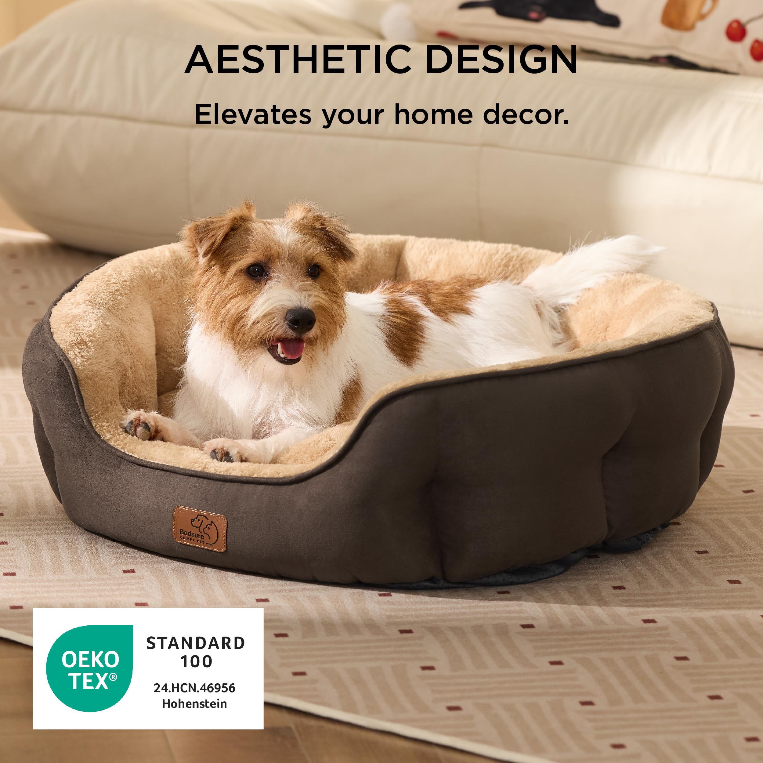Bedsure cama para perro mediano con relleno de poliéster suave mantiene su forma