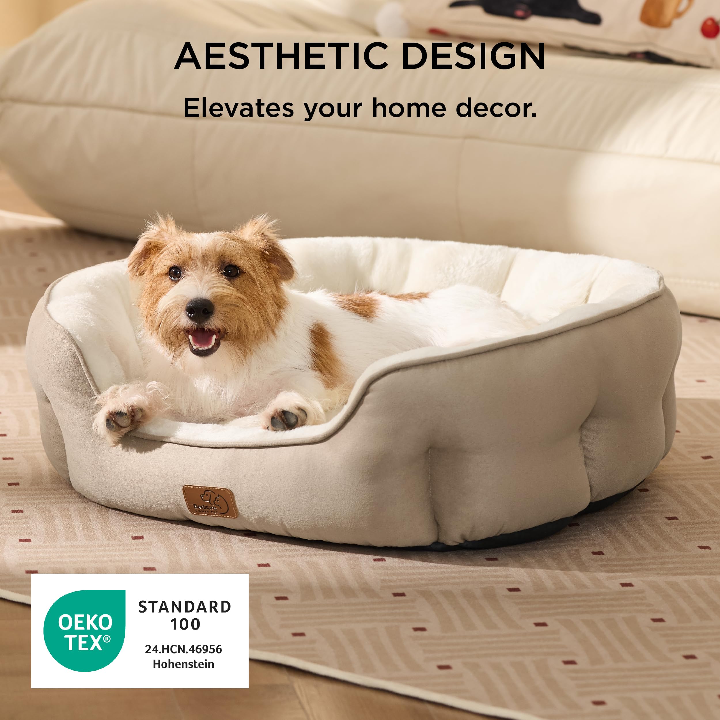 Bedsure cama para perro mediano, relleno suave que mantiene su forma.