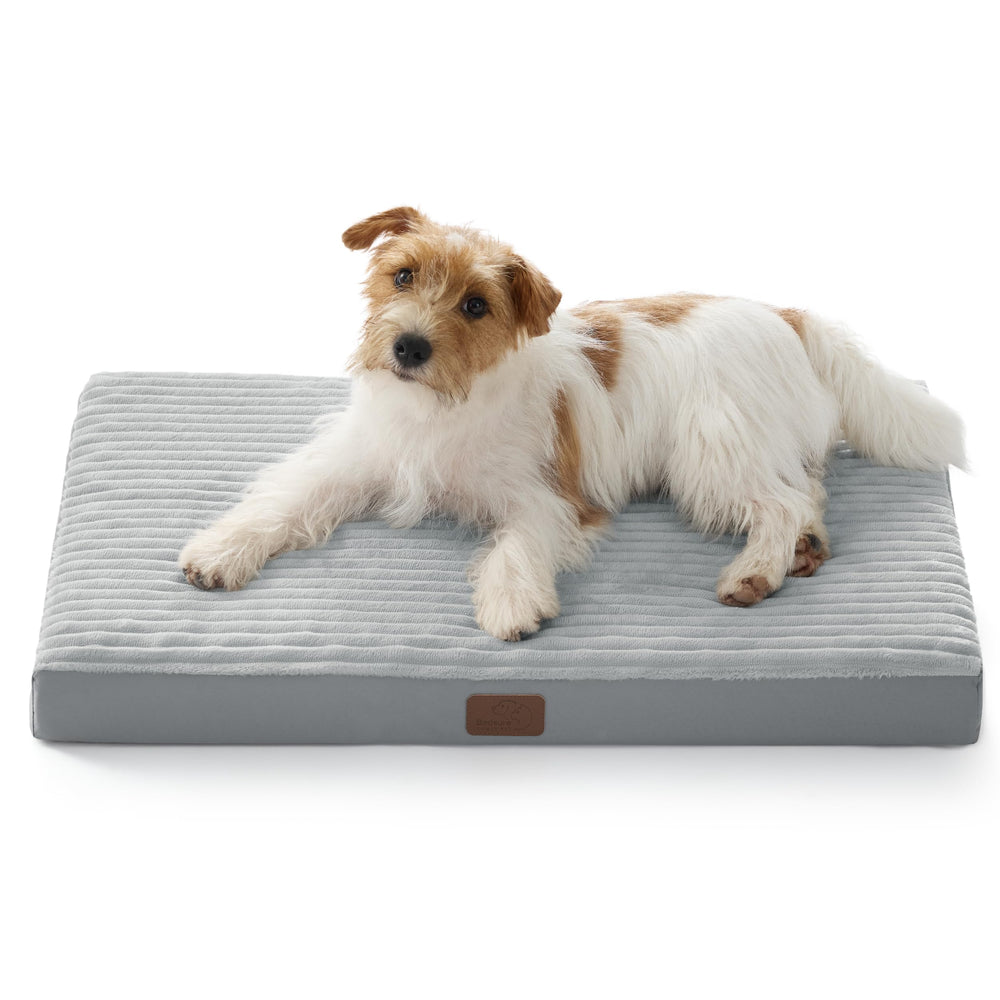 Bedsure cama-perro-ortopedica funda-removible ofrece apoyo cómodo para articulaciones.