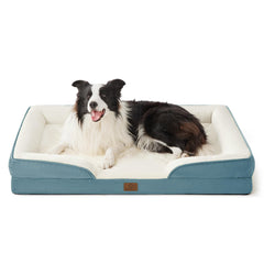 Bedsure cama ortopédica para perros grandes, vista frontal, diseño ergonómico.