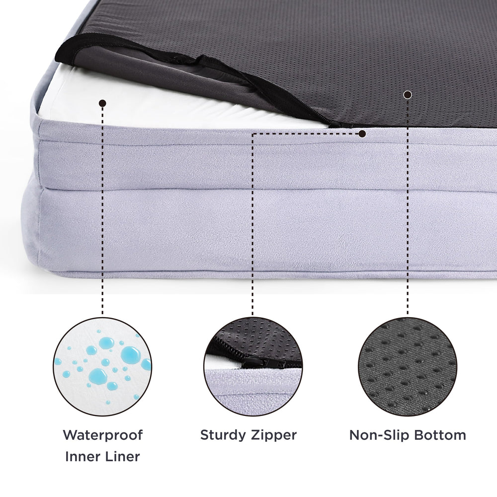 Bedsure funda impermeable que protege la espuma y facilita limpieza rápida.